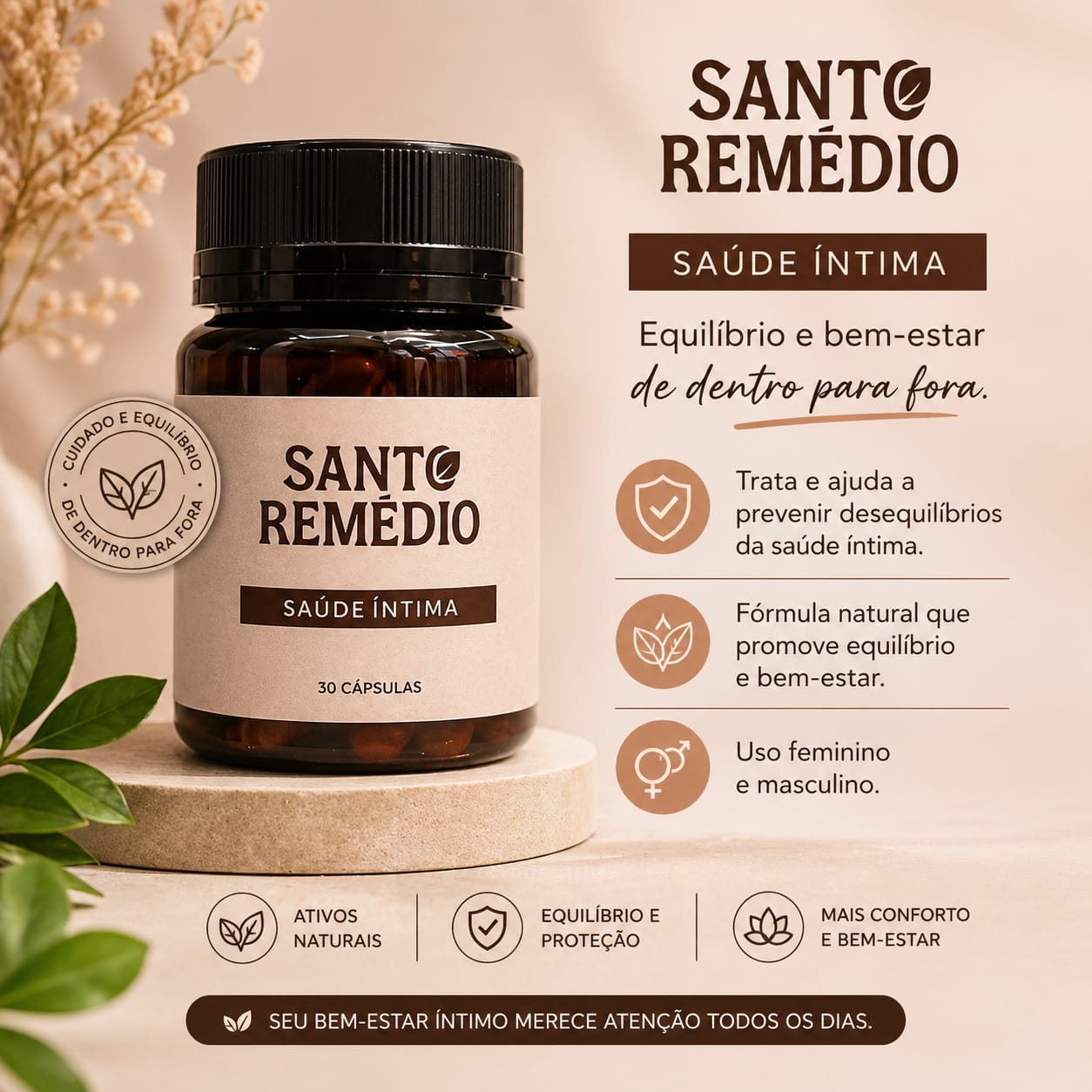 Saúde Íntima — Probiótico — Santo Remédio