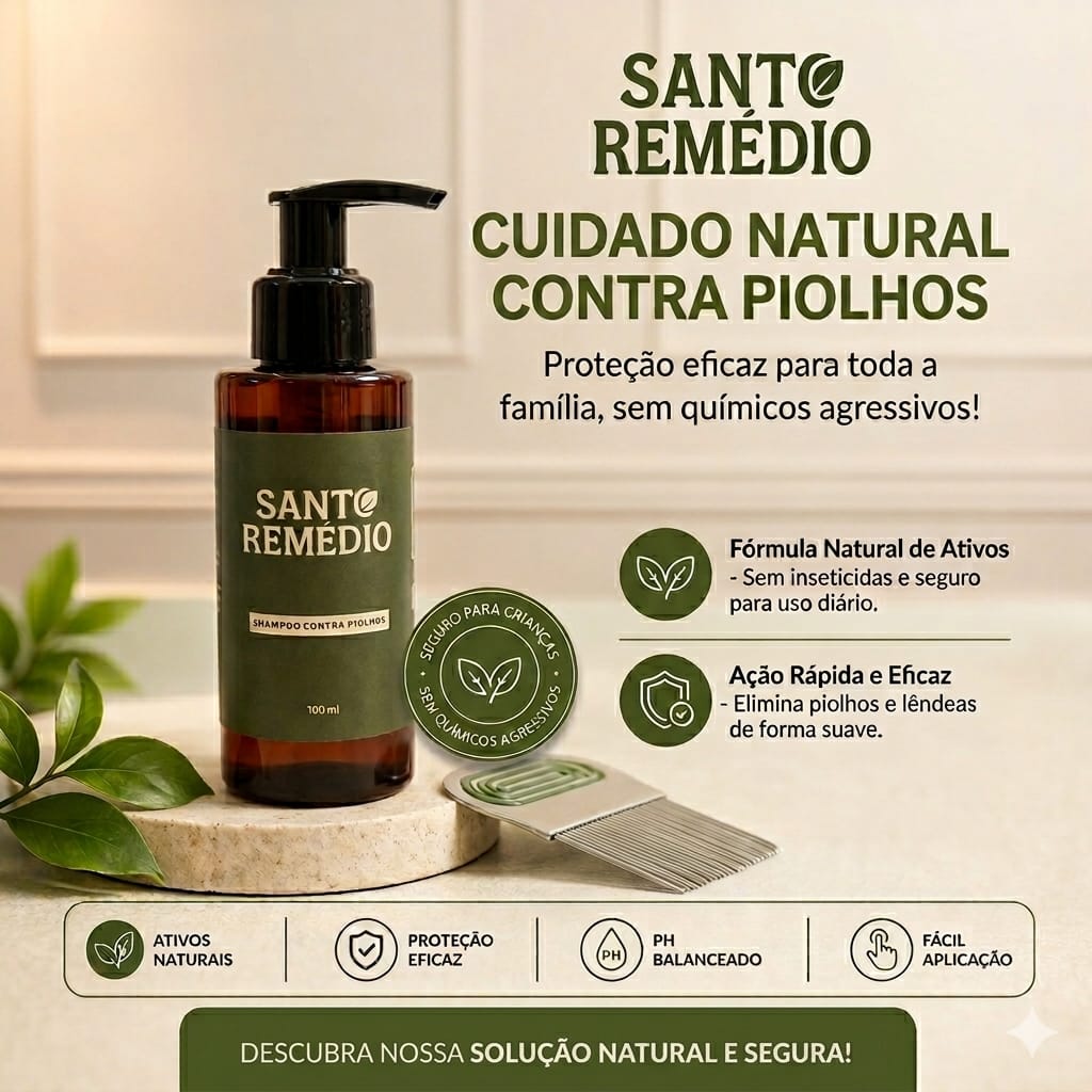 Shampoo Contra Piolhos — Santo Remédio